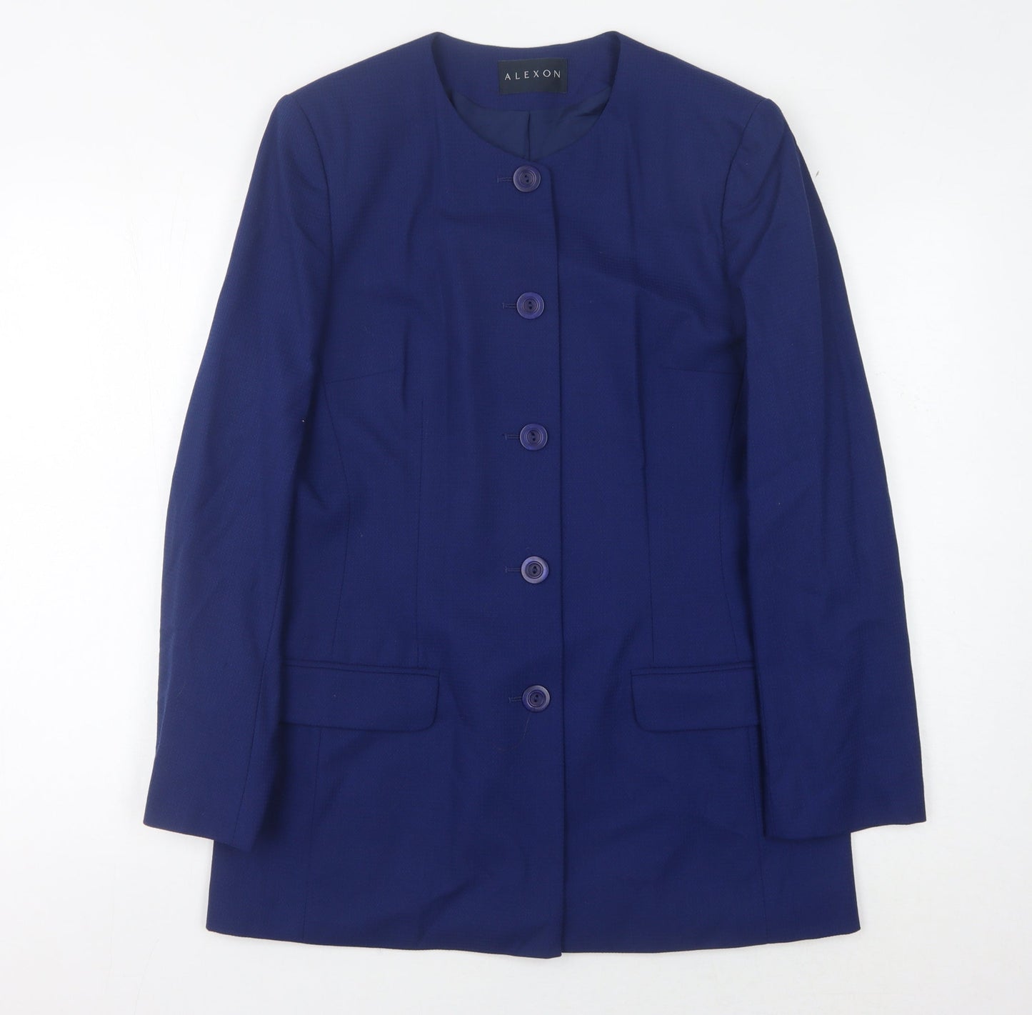 Alexon Women's Blue Wool Long Suit Jacket Size 12