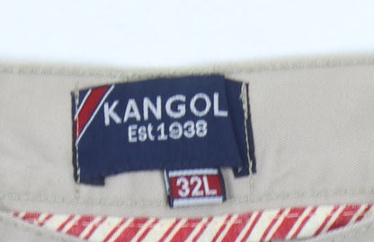 Kangol Men's Beige Chino Trousers, Size 32, Regular Fit