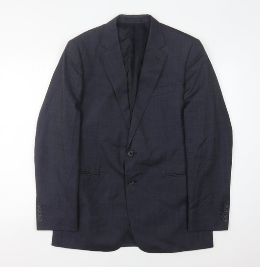 Jaeger Men's Blue Blazer 40R Notch Lapel Formal