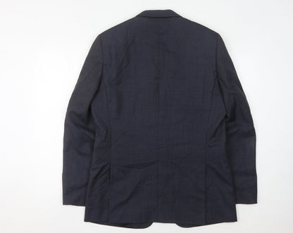 Back view of Jaeger Men's Blue Blazer 40R Notch Lapel Formal