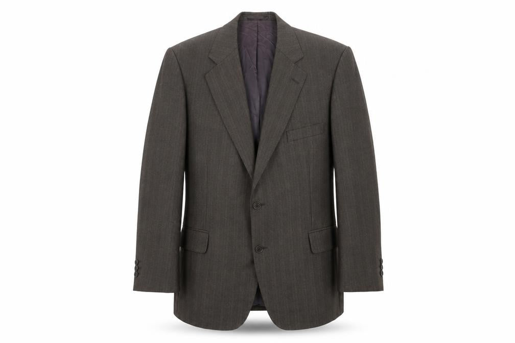 Magee Men's Brown Striped Blazer, Size 44S, Formal Wear