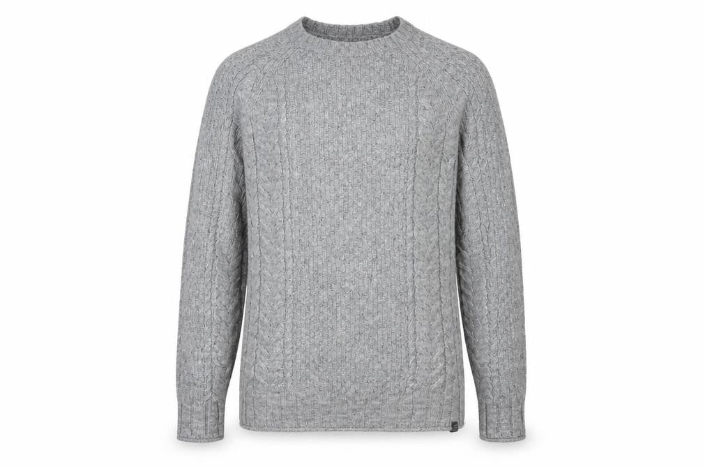 Jack & Jones Men's Grey Cable-Knit Pullover, Size S