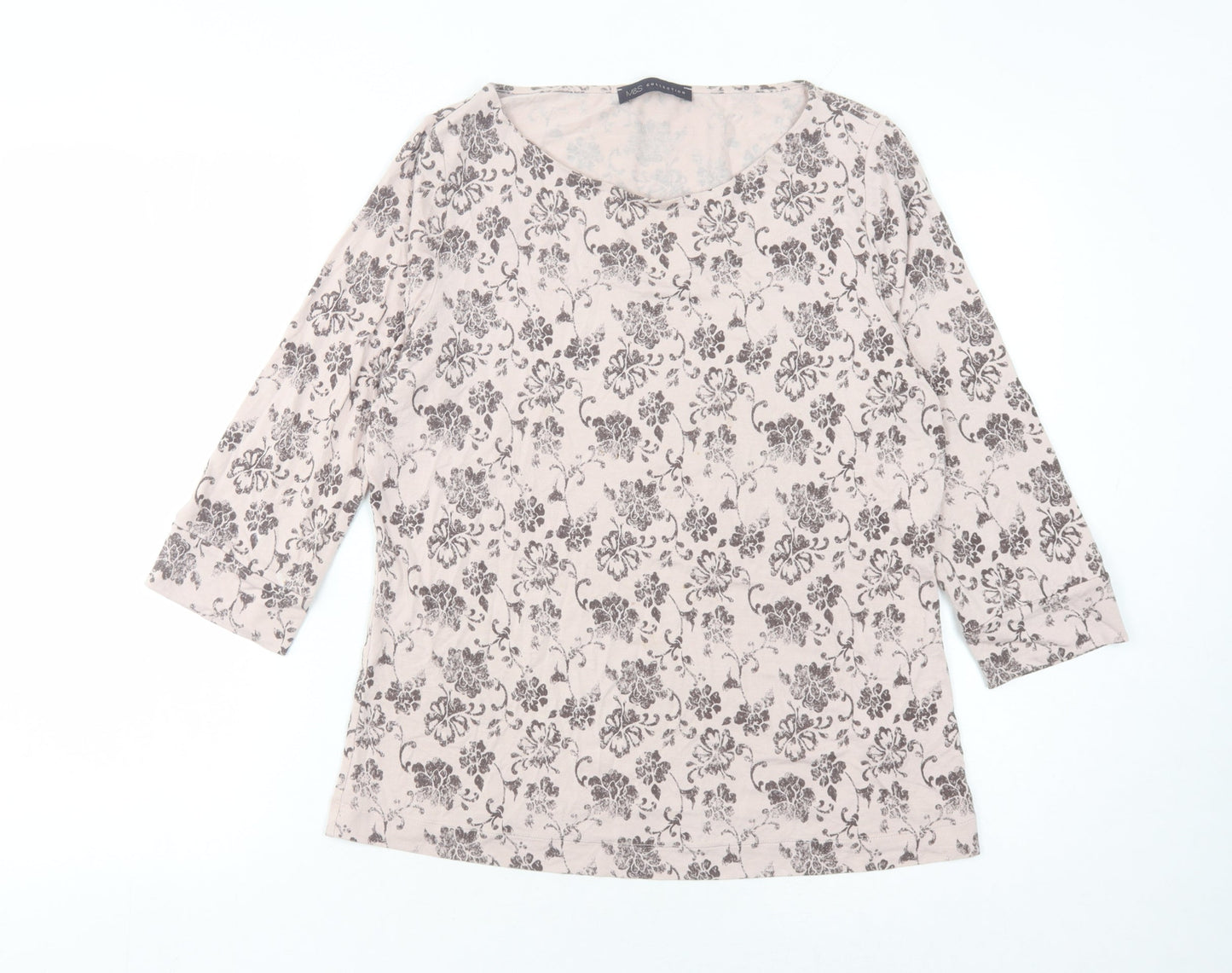 Marks and Spencer Women's Ivory Floral Blouse, Size 14