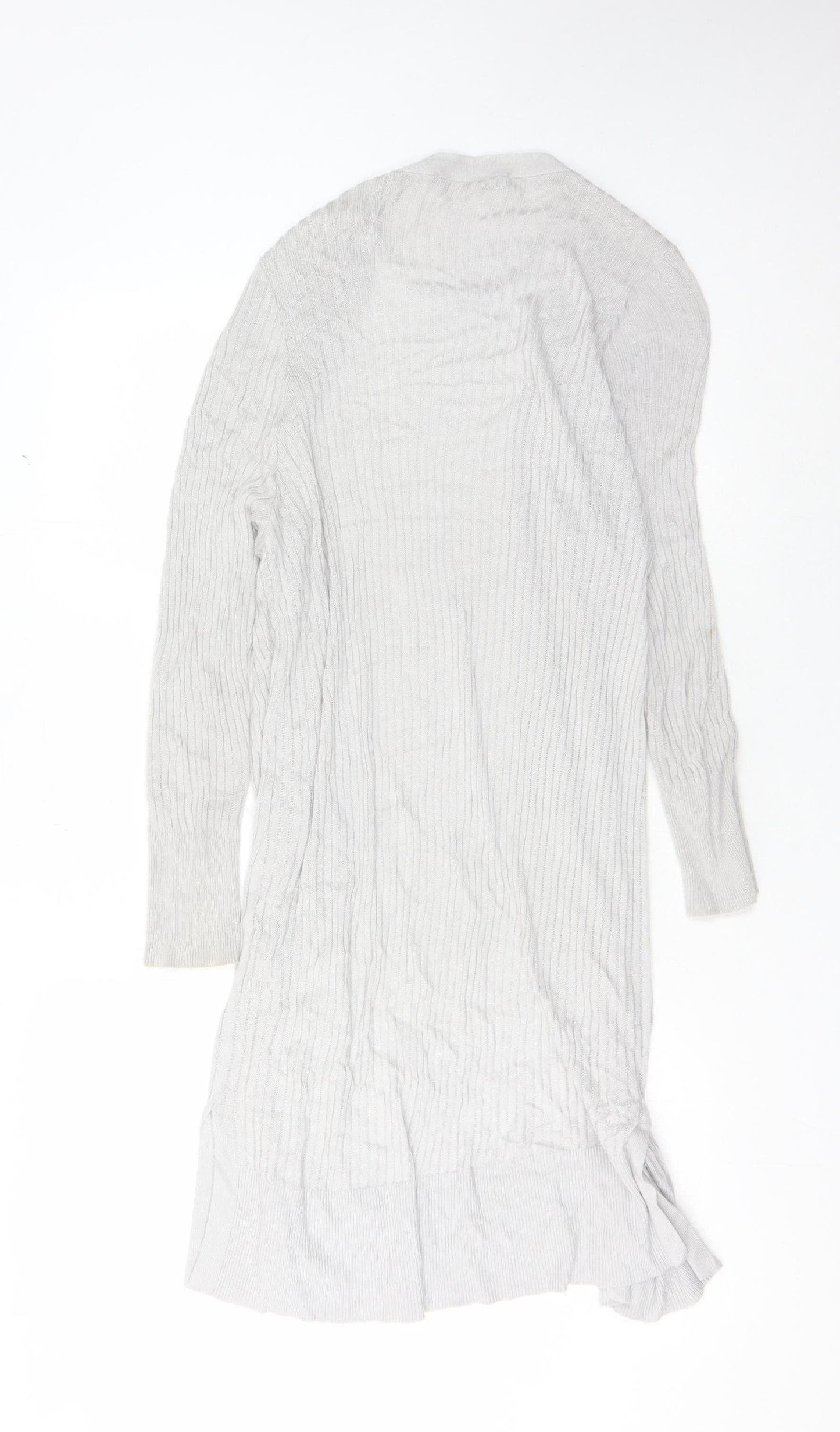 Oasis Women's Grey Knit Open Front Cardigan in Medium Size