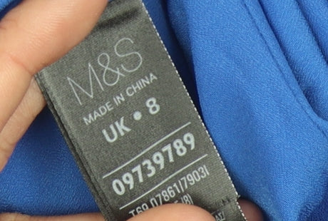 Marks & Spencer Women's Blue 3/4 Sleeve Dress UK 8