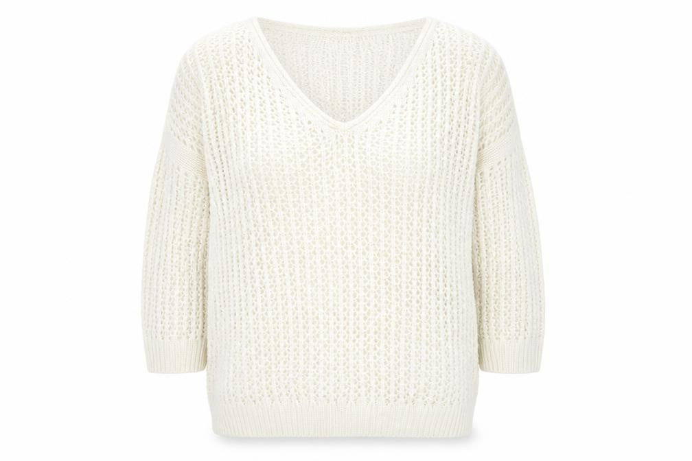 Topshop Women's Ivory Open-Knit Pullover Jumper Size 10