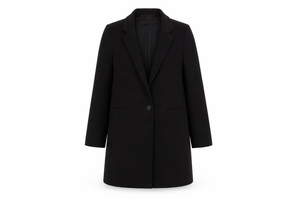 Vero Moda Women's Black Long Coat, Size 6, Lined