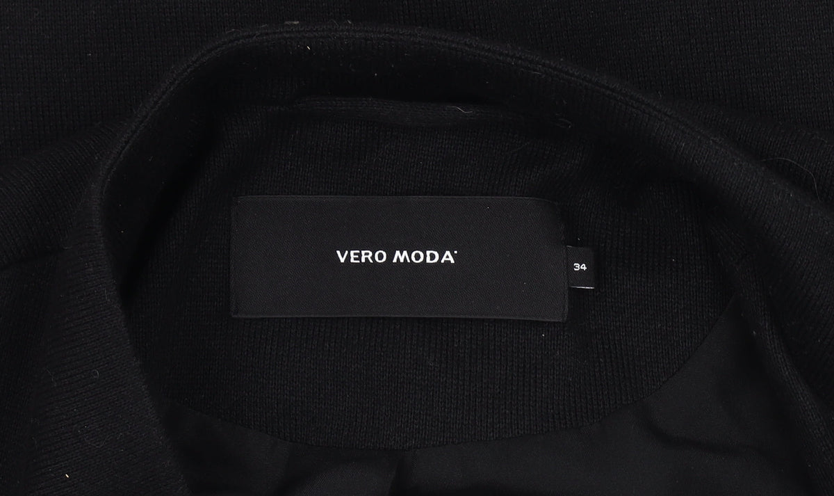Vero Moda Women's Black Long Coat, Size 6, Lined
