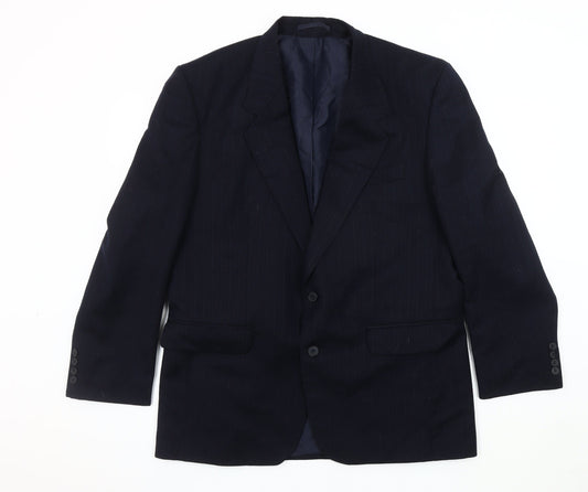 Centaur Men's Blue Wool Blazer 42 Regular Striped