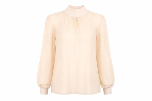 Reiss Women's Beige High Neck Blouse - Size S