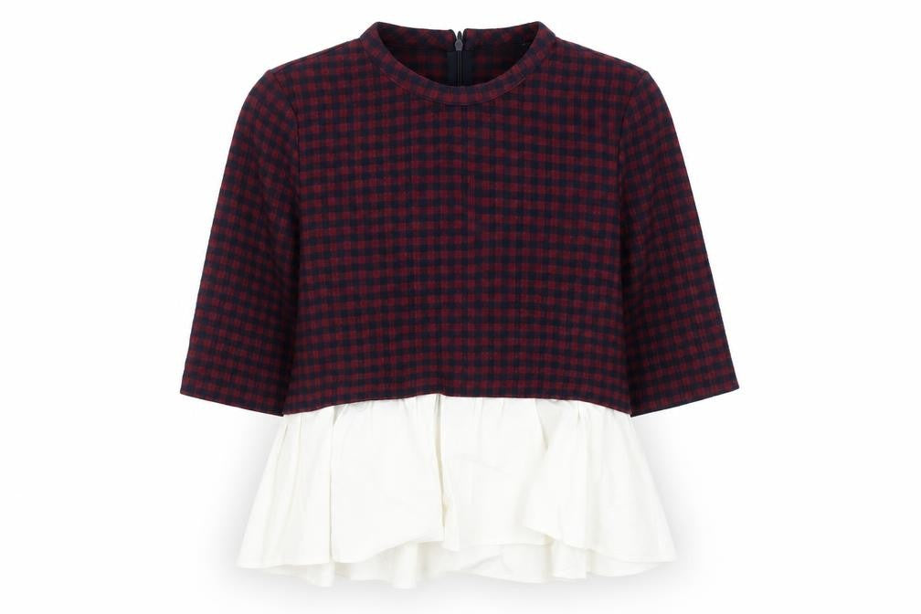 Zara Womens Red Check Jumper, Size S, Casual