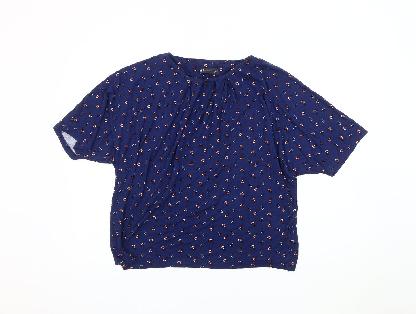 Marks and Spencer Women's Blue Blouse, Size 16