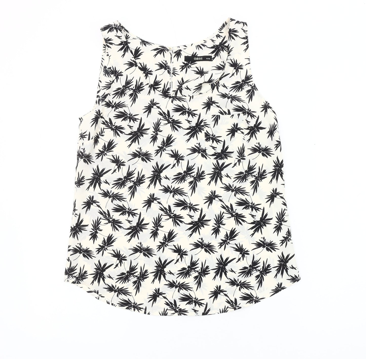 Oasis Women's Black Floral Tank Top Size 10