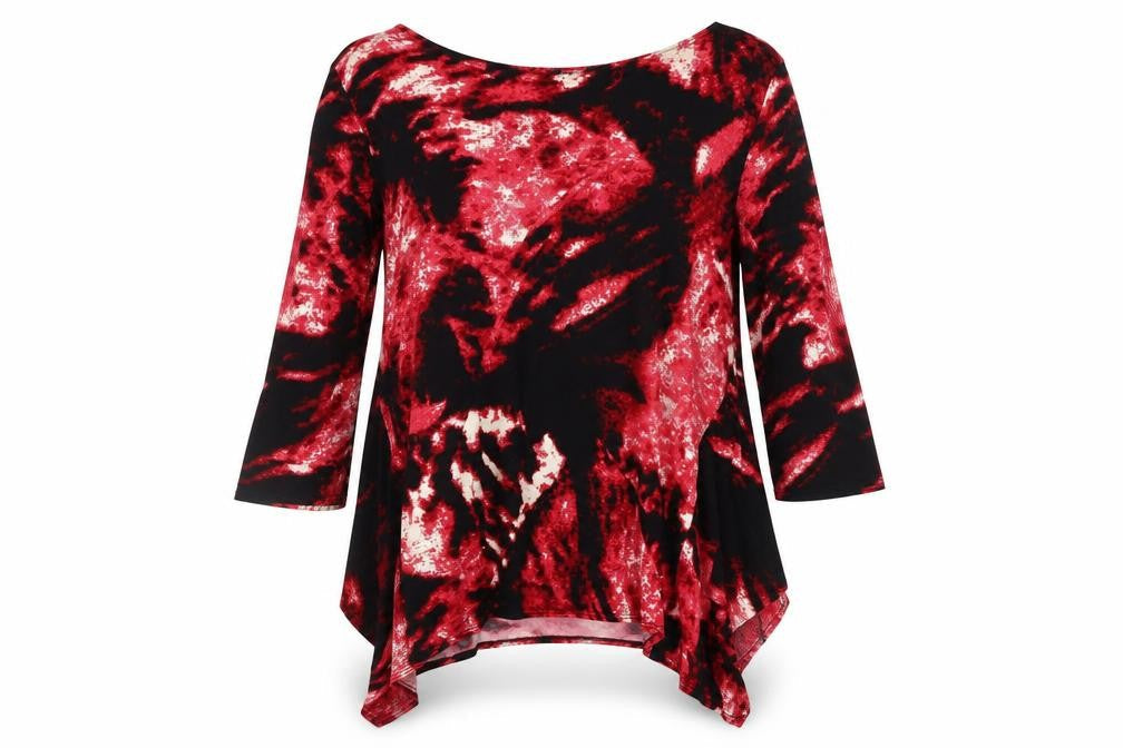 Saloos Women's Red Abstract Tunic, Size 18