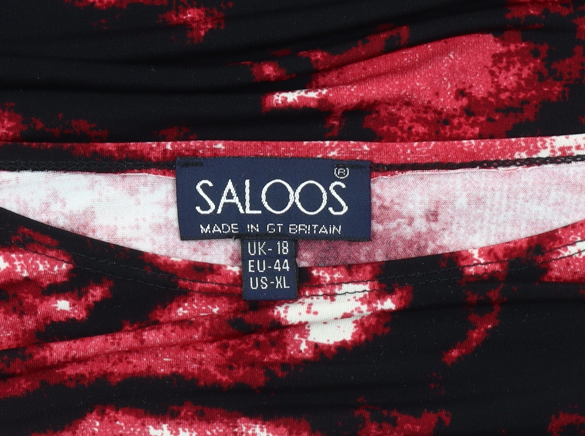 Saloos Women's Red Abstract Tunic, Size 18