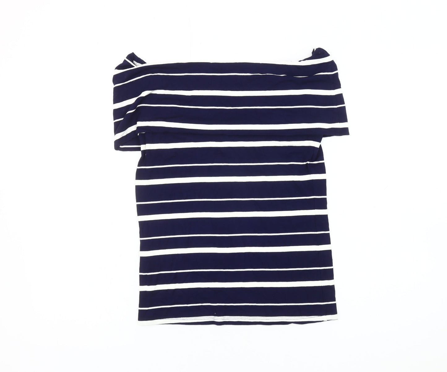 Warehouse Women's Blue Off Shoulder Striped Top Size 10