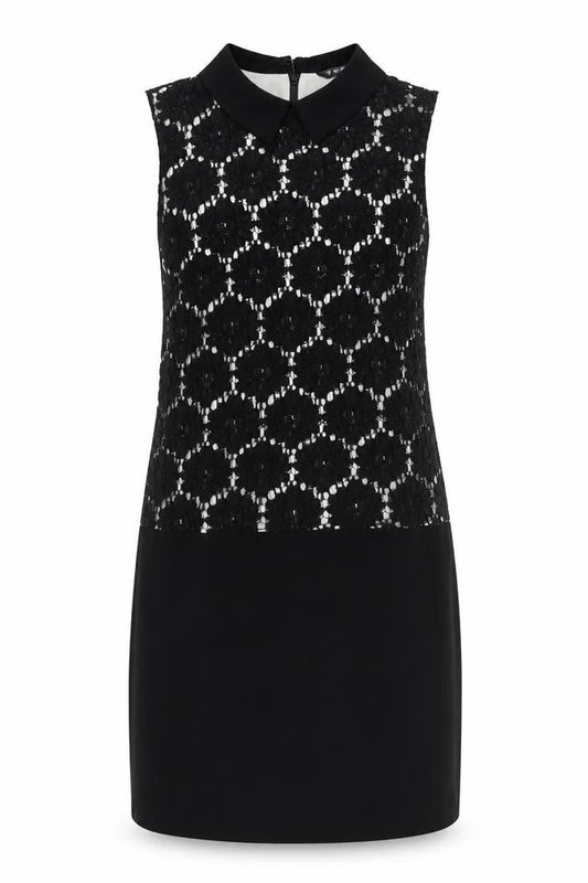 Front view of Dunnes Women's Black Collared Shift Dress, size 12