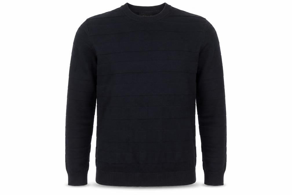 Troy Men's Black Crew Neck Pullover Jumper Size L
