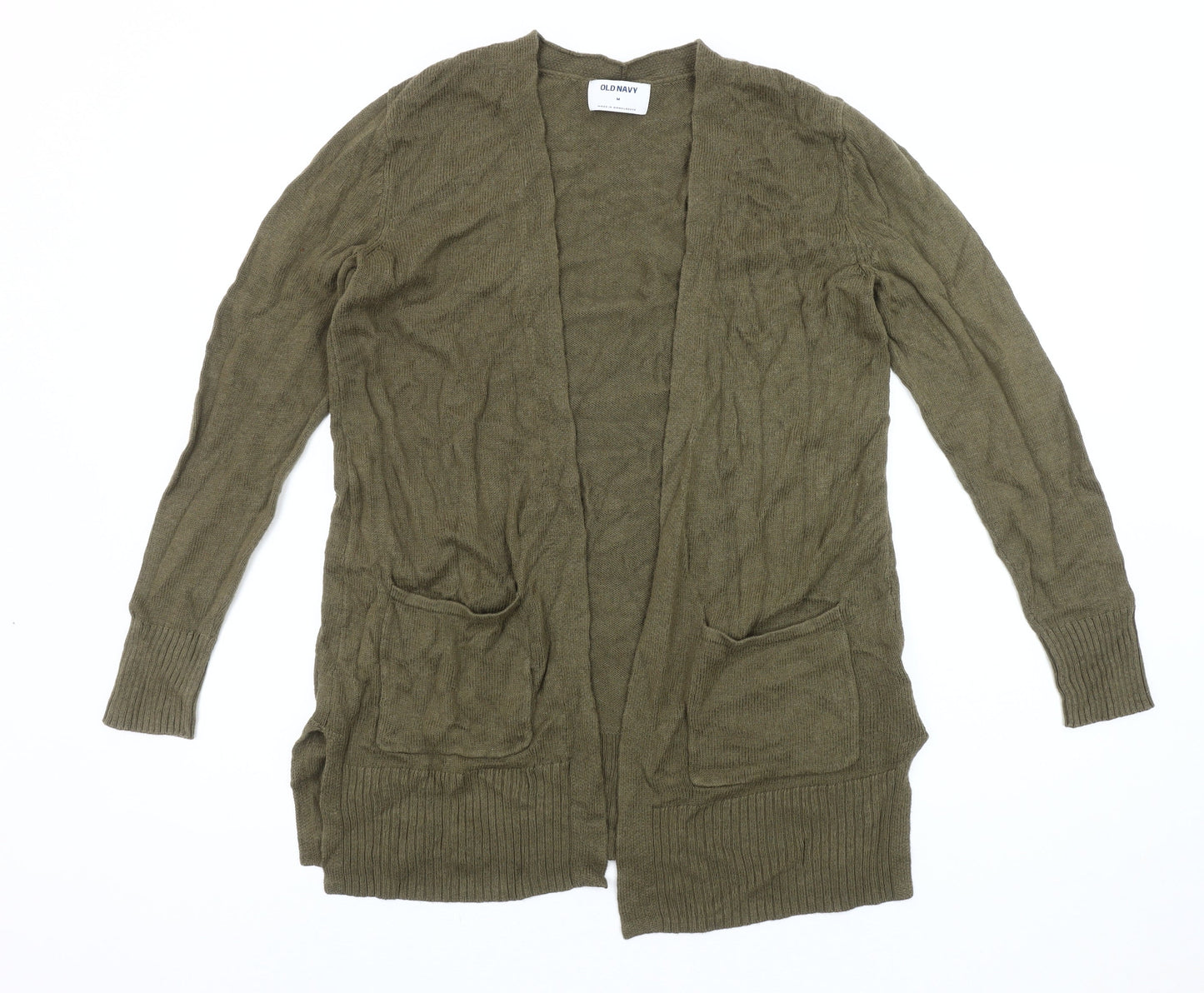 Old Navy Women's Green Open Front Cardigan, Size M, Casual Knitwear