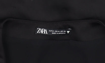Zara Women's Black Cropped Blouse, Size 10, Casual Chic