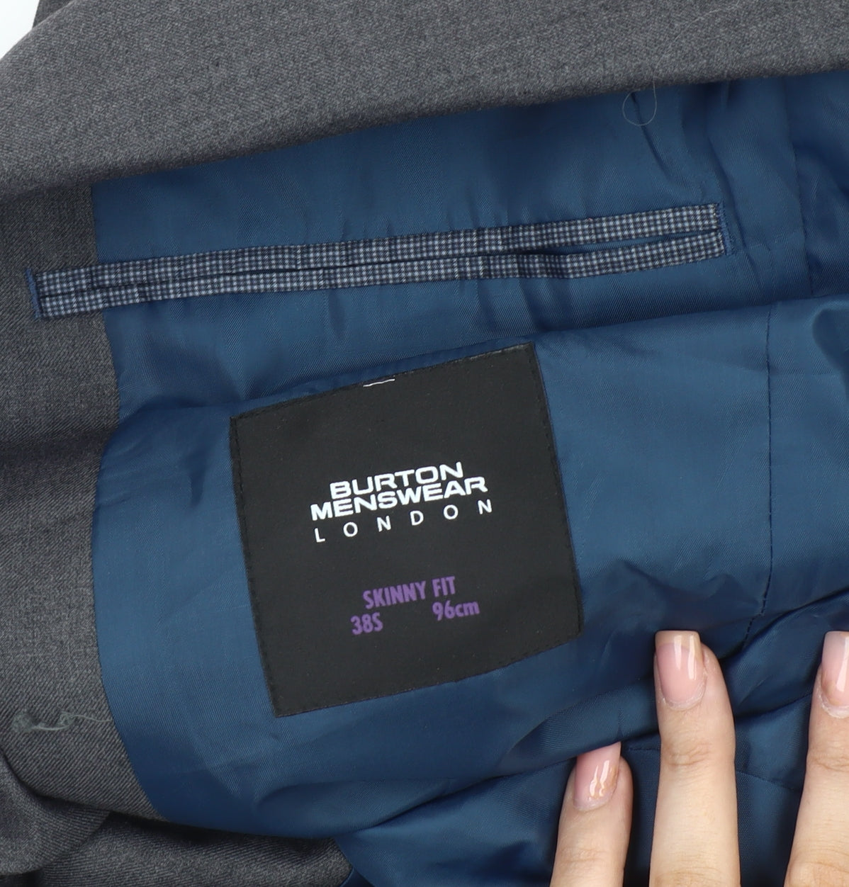 Burton Menswear Grey Slim Fit Men's Blazer 38S