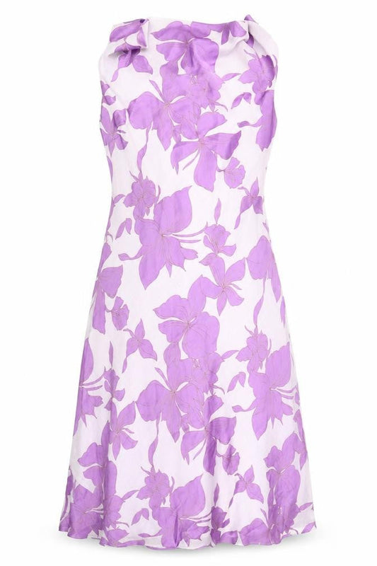Jacques Vert Women's Purple Floral Sleeveless Dress Size 10