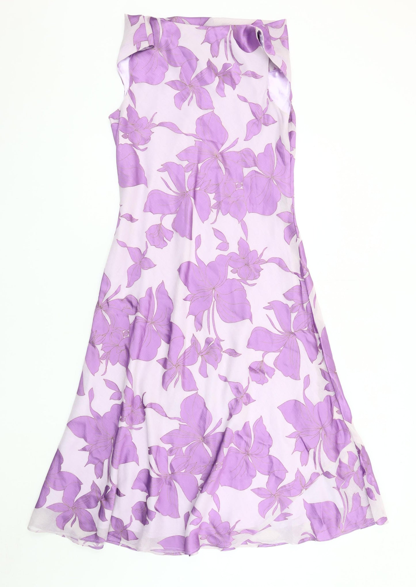 Jacques Vert Women's Purple Floral Sleeveless Dress Size 10