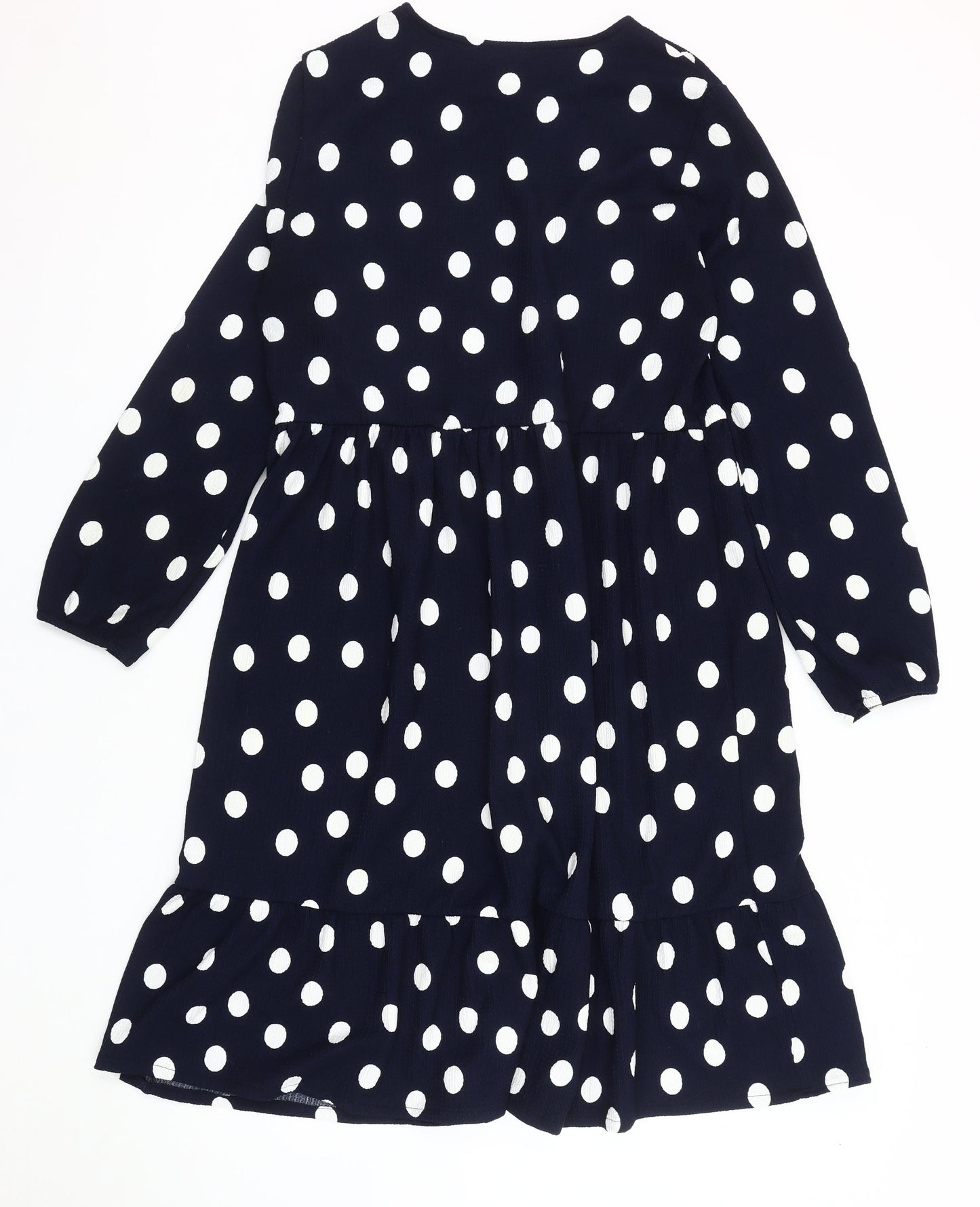 Marks & Spencer Women Blue Polka Dot Dress Size 12-14