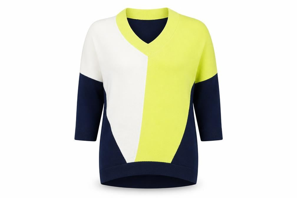 Marble Women's Multicoloured XS V-Neck Pullover Jumper