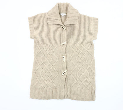 Country Casuals Women's Beige Knit Cardigan M with Button Detail