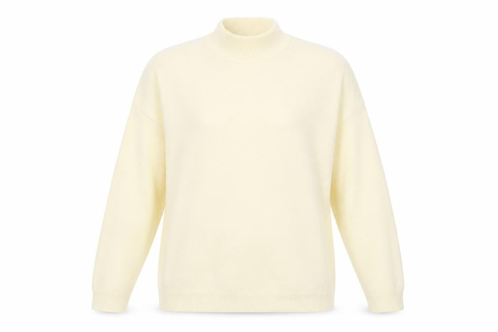 Stradivarius Women's Ivory Mock Neck Jumper