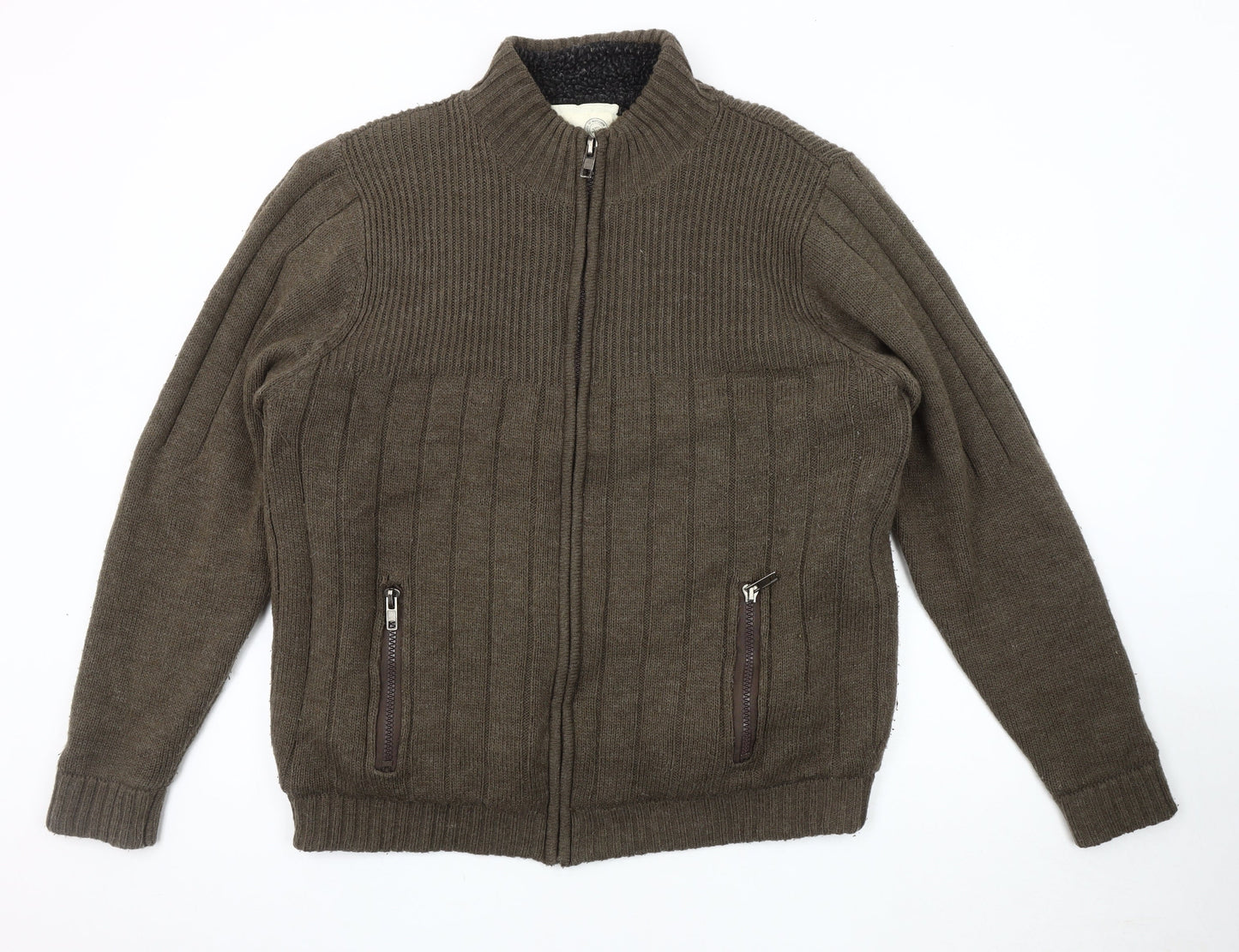 Trait Men's Brown XL Basic Jacket Full Zip Lined