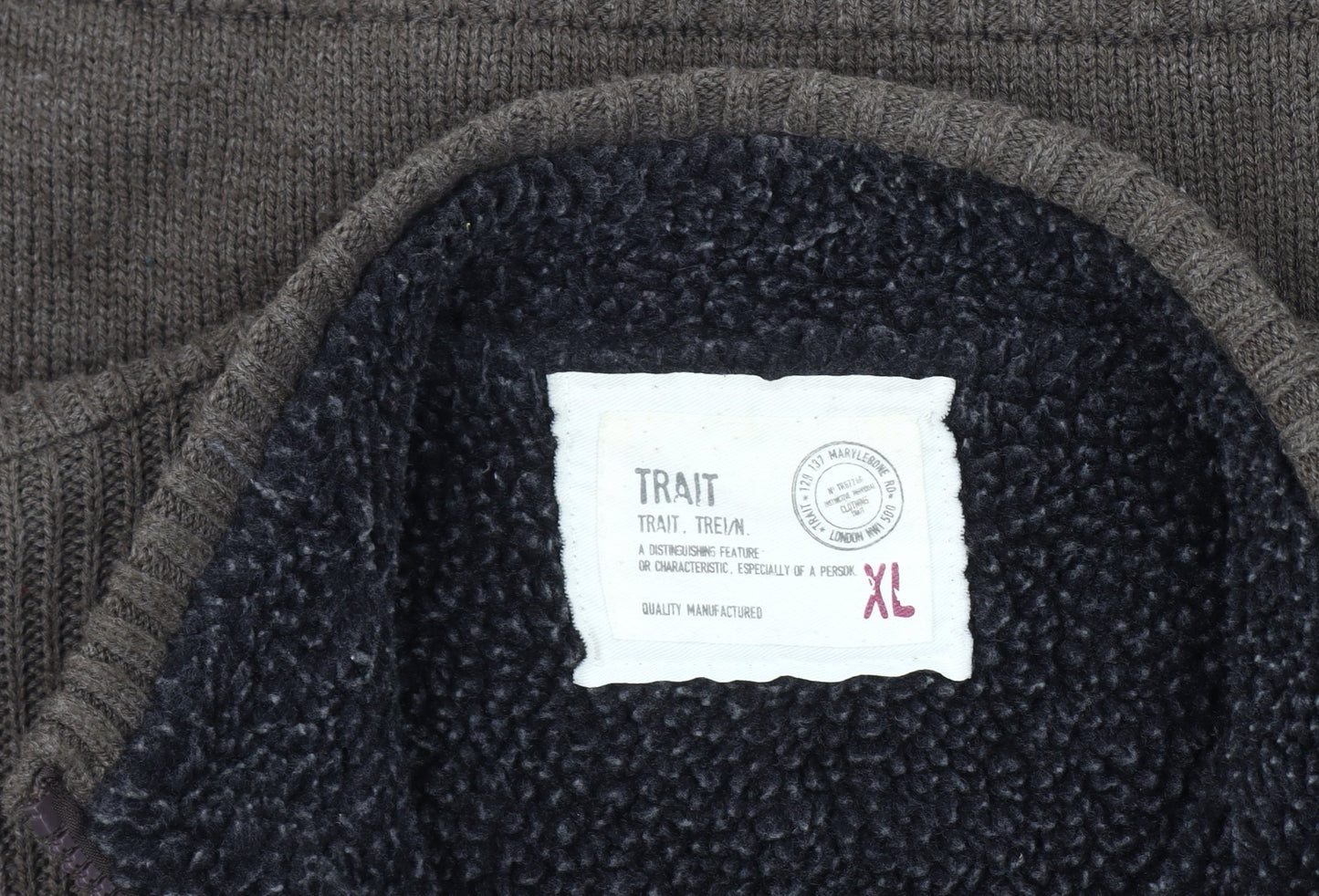 Trait Men's Brown XL Basic Jacket Full Zip Lined