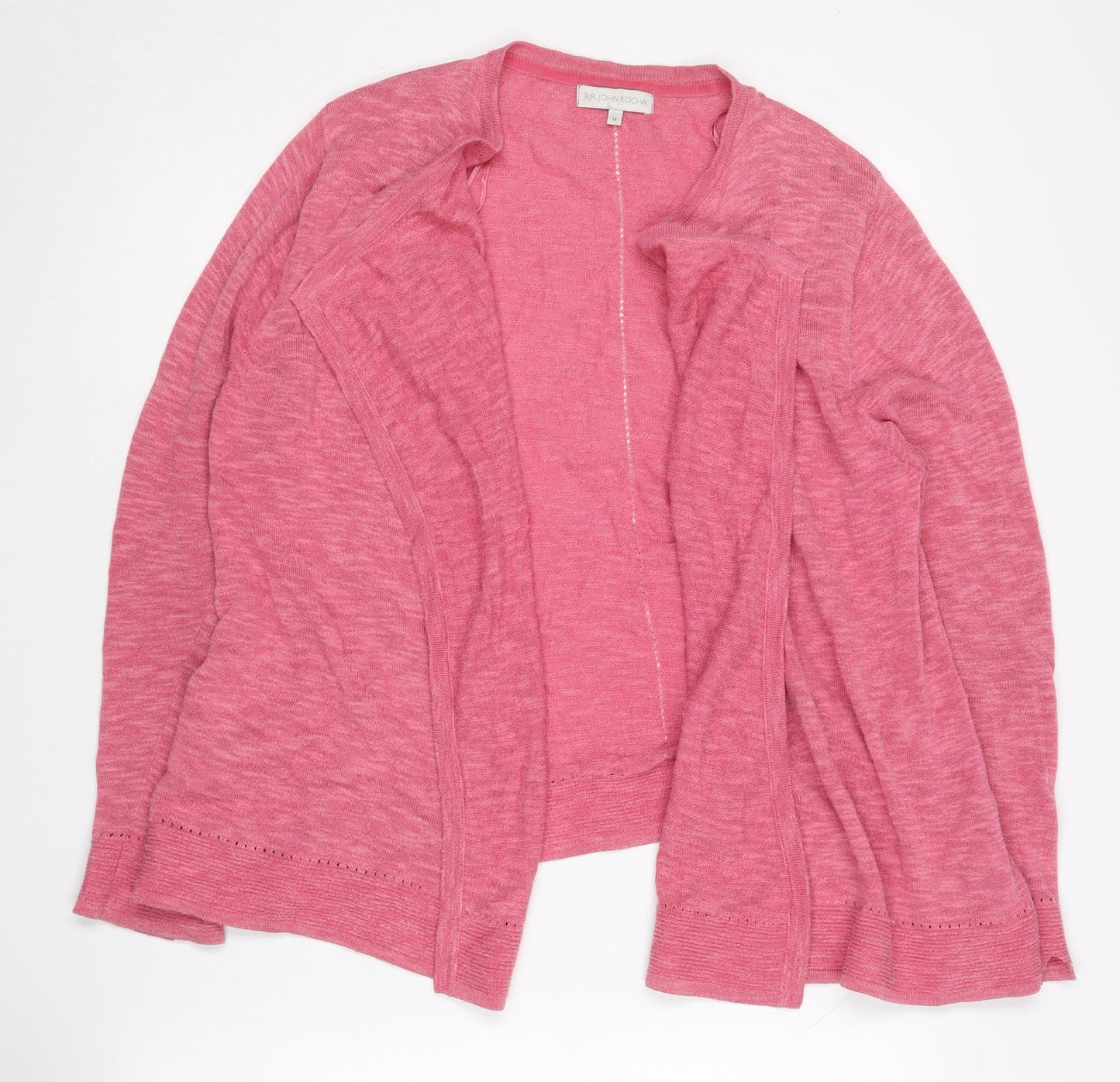 RJR John Rocha Women Pink Open Front Cardigan Size 14