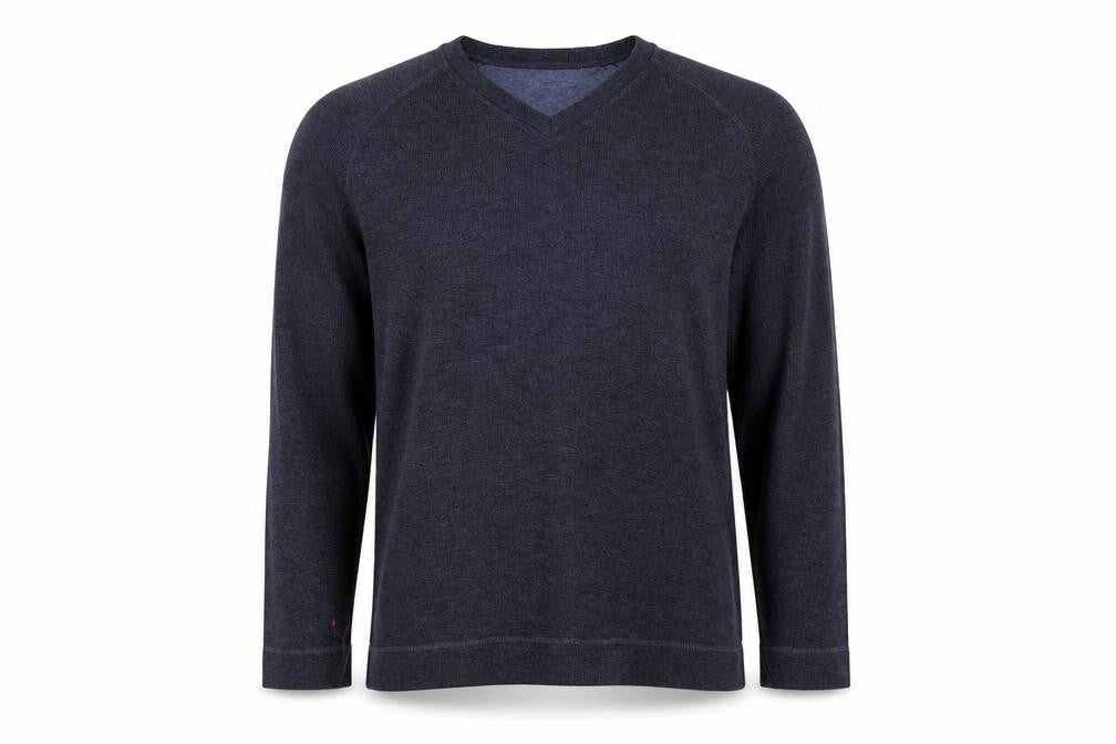Fraser Men's Blue V-Neck Pullover Jumper, Size L