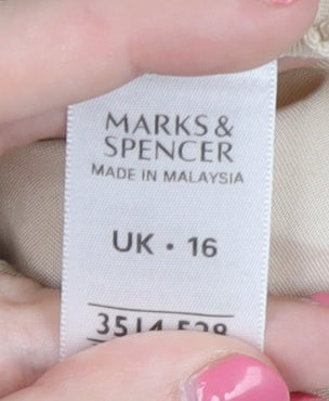 Marks and Spencer Beige Short Sleeve Women's Blouse