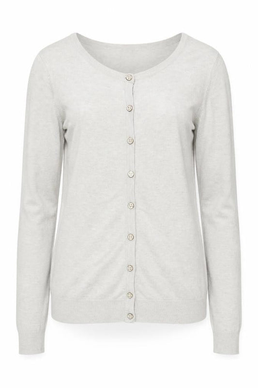 Warehouse Women's Grey Cardigan M Crew Neck Button