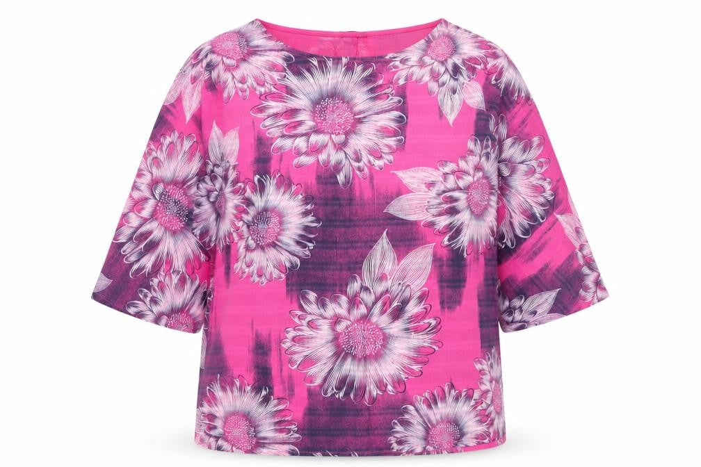 Luca Vanucci Women's Pink Floral Cotton Pullover S