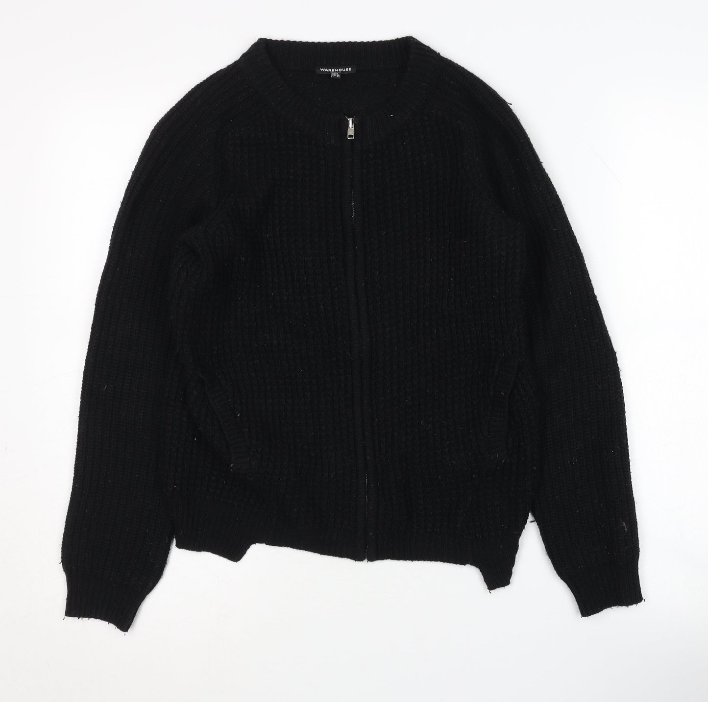 Warehouse Women's Black Full Zip Jumper Size 8