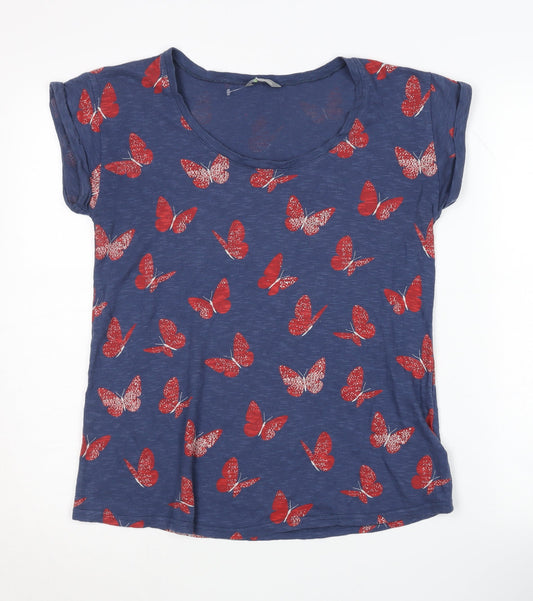 Marks and Spencer Women's Blue Butterfly T-Shirt UK 10