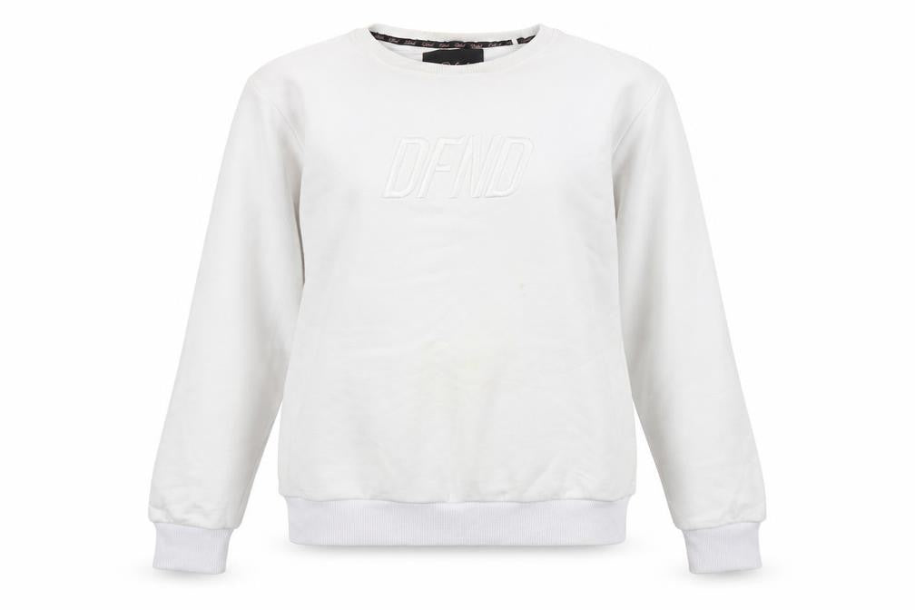 DFND Women's White Sweatshirt Size 12 with Logo