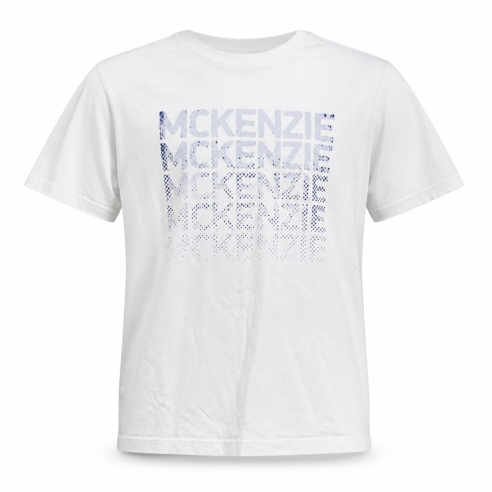 McKenzie Boys White Graphic T-Shirt, Size 12-13, Casual Cotton
