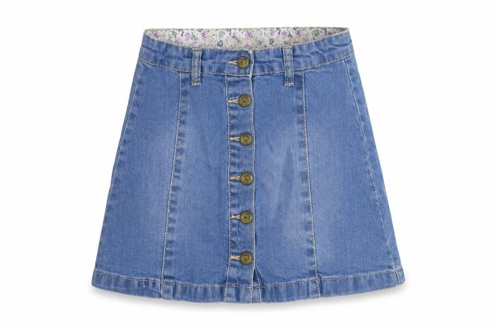 Mantaray Girls Blue Denim A-Line Skirt, Age 9, Casual & Stylish