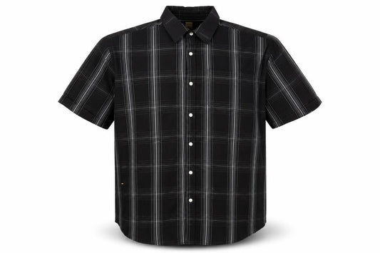 Oak Valley Men's Black Check Short Sleeve Button-Up Shirt