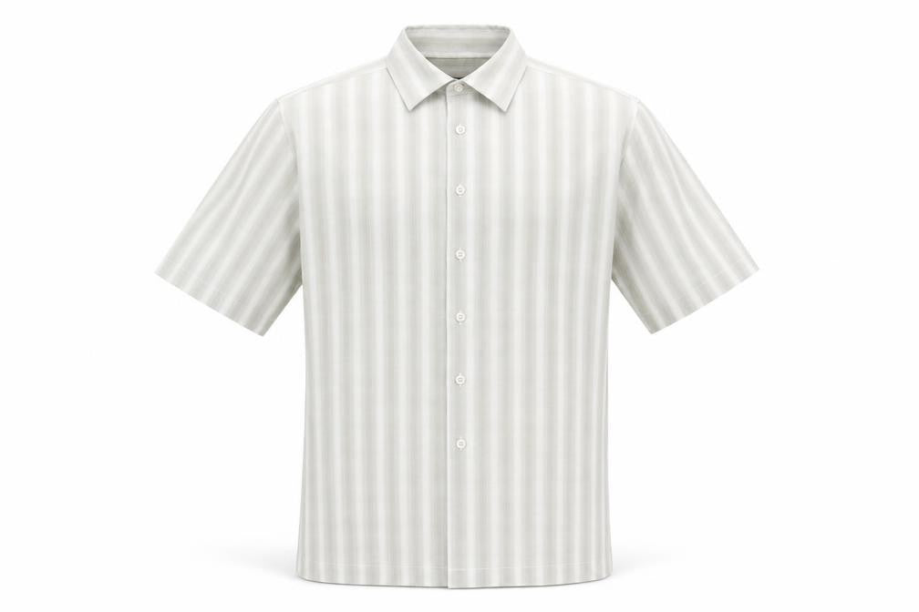 Le Shark Men's Grey Striped Shirt Short Sleeve Size S