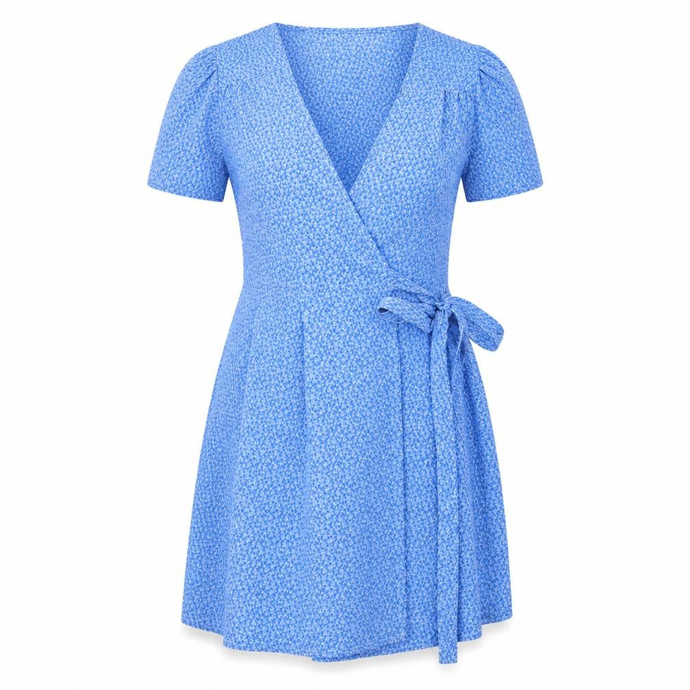 ØST London Women's Blue Wrap Dress - Size S