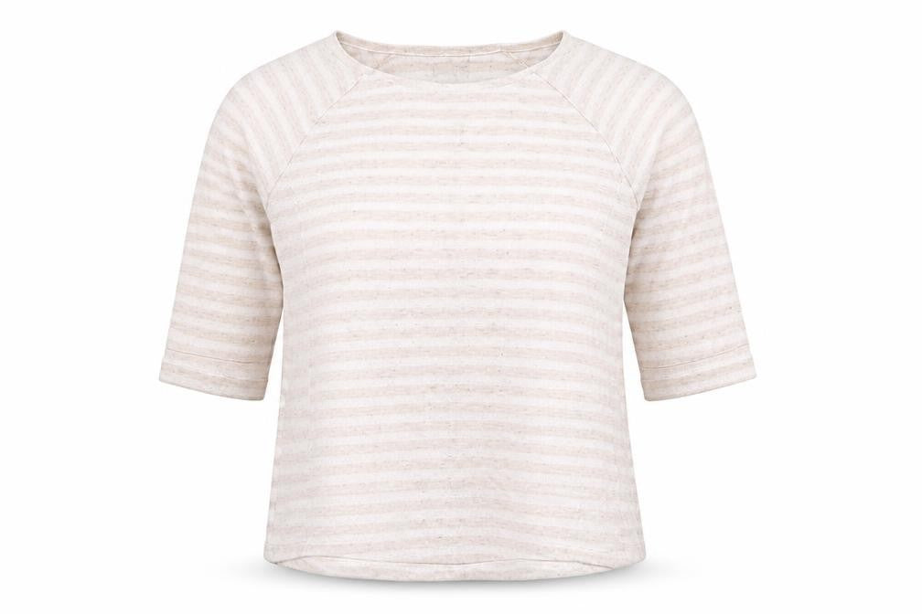 Next Women's Ivory Striped Crew Neck Top Size 10