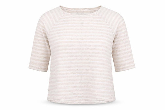 Next Women's Ivory Striped Crew Neck Top Size 10