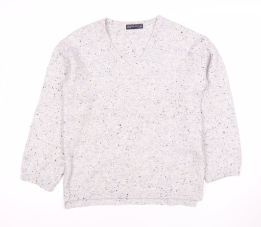 Marks and Spencer Womens Ivory V-Neck Pullover Jumper S