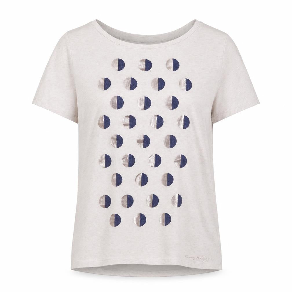 Tommy Hilfiger Women's Grey Polka Dot T-Shirt M